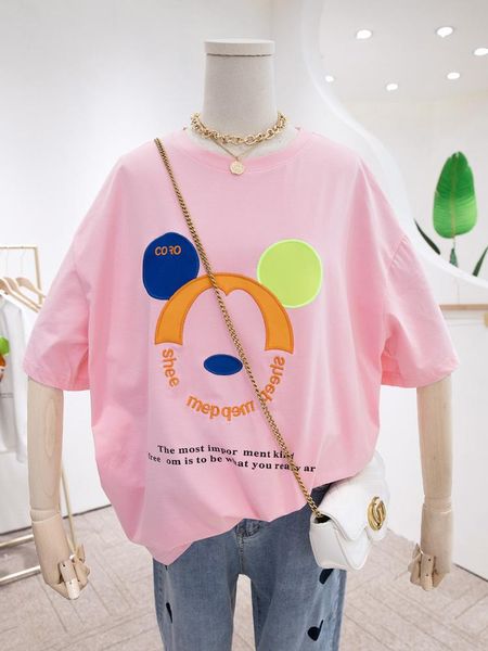 women's t-shirt short-sleeved white summer wear 2021 loose korean style round neck printed creative harajuku
women's t-shirt short-sleeved white summer wear 2021 loose korean style round neck printed creative harajuku