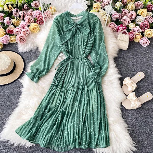 casual dresses yornmona bow neck chiffon blouses women 2021 autumn vintage elegant long polka dot pleated dress fashion green pink, Black;gray
casual dresses yornmona bow neck chiffon blouses women 2021 autumn vintage elegant long polka dot pleated dress fashion green pink, Black;gray