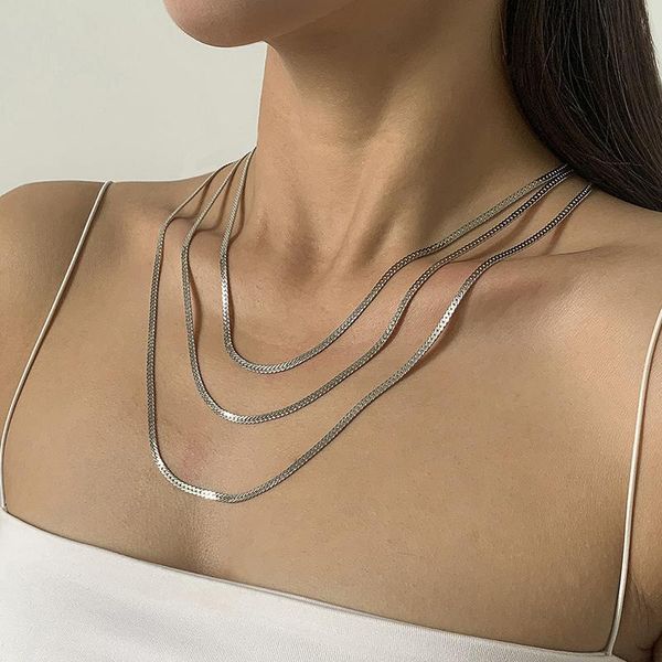 chokers charm women snake chain choker necklace stainless steel gold silve color flat herringbone link for girls 3pcs/set, Golden;silver
chokers charm women snake chain choker necklace stainless steel gold silve color flat herringbone link for girls 3pcs/set, Golden;silver