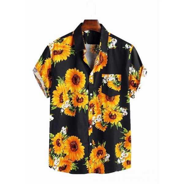men's casual shirts summer british sunflower digital printed shirt premium cardigan short sleeve travel lapel 2021 tee, White;black
men's casual shirts summer british sunflower digital printed shirt premium cardigan short sleeve travel lapel 2021 tee, White;black