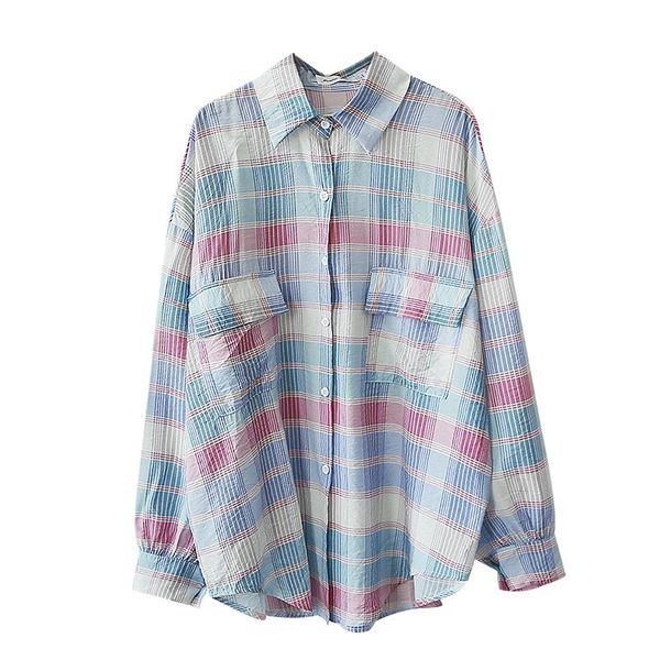 women's blouses & shirts 2021 fashion women plaid shirt chic checked blouse long sleeve female casual oversized loose cotton blusas, White
women's blouses & shirts 2021 fashion women plaid shirt chic checked blouse long sleeve female casual oversized loose cotton blusas, White