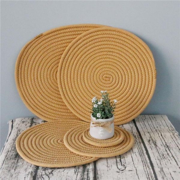 mats & pads hand-woven cotton rope colorful round oval coffee cup insulation placemat for kitchen tableware
mats & pads hand-woven cotton rope colorful round oval coffee cup insulation placemat for kitchen tableware