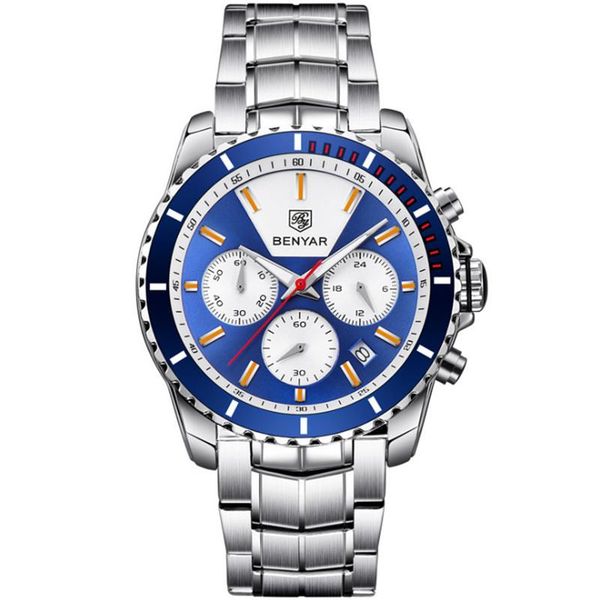 wristwatches silver alloy case blue dial mens watch chronograph function quartz man wristwatch steel bracelet folding buckle a527, Slivery;brown
wristwatches silver alloy case blue dial mens watch chronograph function quartz man wristwatch steel bracelet folding buckle a527, Slivery;brown