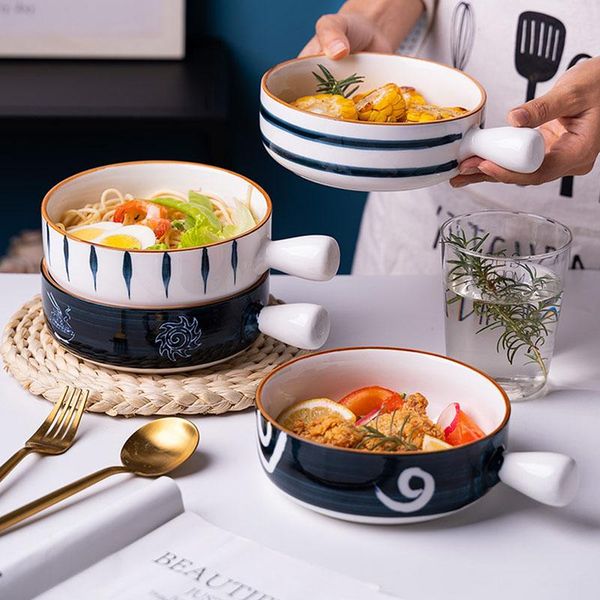 bowls 650ml japanese art ceramic baking dish with handle simple home round soup noodle fruit salad bowl kitchen dessert tableware
bowls 650ml japanese art ceramic baking dish with handle simple home round soup noodle fruit salad bowl kitchen dessert tableware