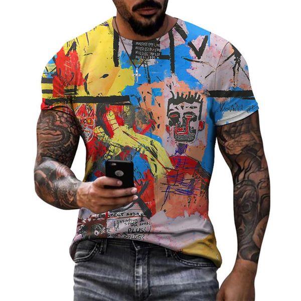 men's t-shirts summer fashion retro streetwear 3d color printing casual short-sleeved t-shirt o-neck top, White;black
men's t-shirts summer fashion retro streetwear 3d color printing casual short-sleeved t-shirt o-neck top, White;black