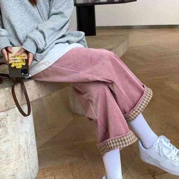 pink corduroy pants women korean style high waist soft wide leg pants female casual warm plush loose straight trousers, Black;white
pink corduroy pants women korean style high waist soft wide leg pants female casual warm plush loose straight trousers, Black;white