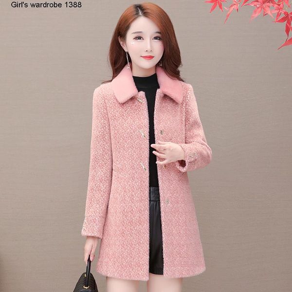 women's jackets wool coat women 2021 fashion all over show thin woolen temperament broad lady windmill style, Black;brown
women's jackets wool coat women 2021 fashion all over show thin woolen temperament broad lady windmill style, Black;brown