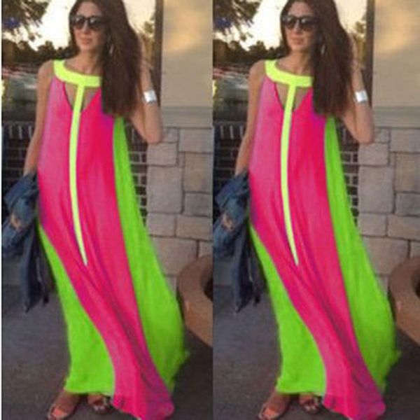 women summer boho long maxi evening party dress beach dresses chiffon casual, Black;gray
women summer boho long maxi evening party dress beach dresses chiffon casual, Black;gray