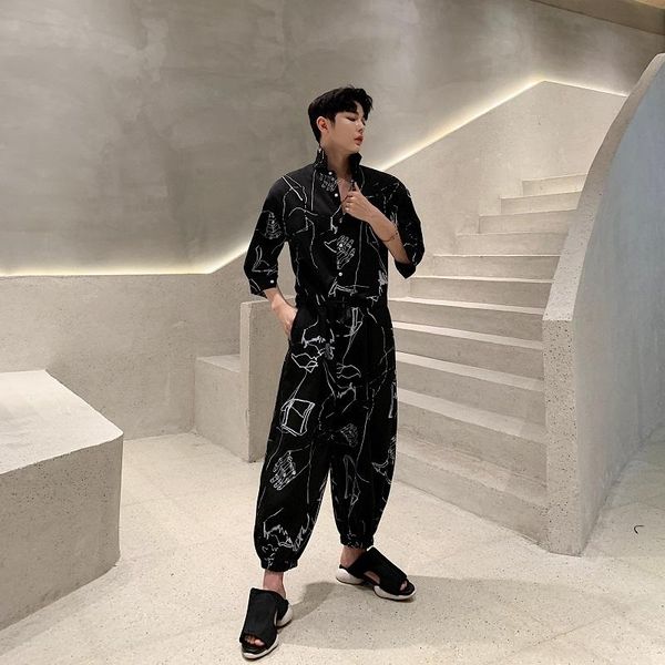 men's pants trend tooling wind menspunk style loose mens one piece jumpsuit hip hop suspender male m-xl, Black
men's pants trend tooling wind menspunk style loose mens one piece jumpsuit hip hop suspender male m-xl, Black