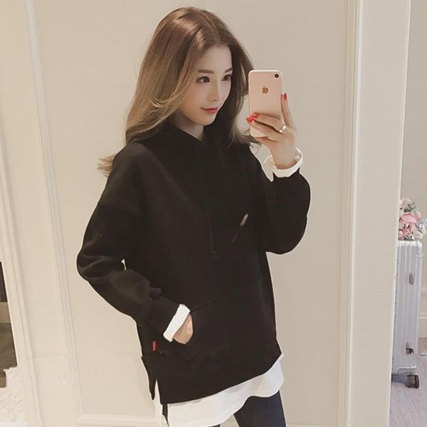 women's hoodies & sweatshirts spring and autumn false two-piece hoody women loose student hoodie long sleeve, Black
women's hoodies & sweatshirts spring and autumn false two-piece hoody women loose student hoodie long sleeve, Black