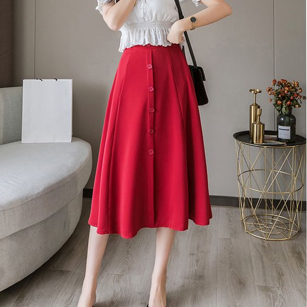 skirts skirts high waist a-line cotton blend midi skirt women's summer single-breasted buttobs retro solid mid red yellow s q7b3, Black
skirts skirts high waist a-line cotton blend midi skirt women's summer single-breasted buttobs retro solid mid red yellow s q7b3, Black