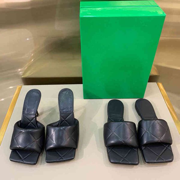 spring and high edition bv21 summer new genuine leather rhombic pattern square head flat bottom wear high heel slippers sandals co yw, Black
spring and high edition bv21 summer new genuine leather rhombic pattern square head flat bottom wear high heel slippers sandals co yw, Black