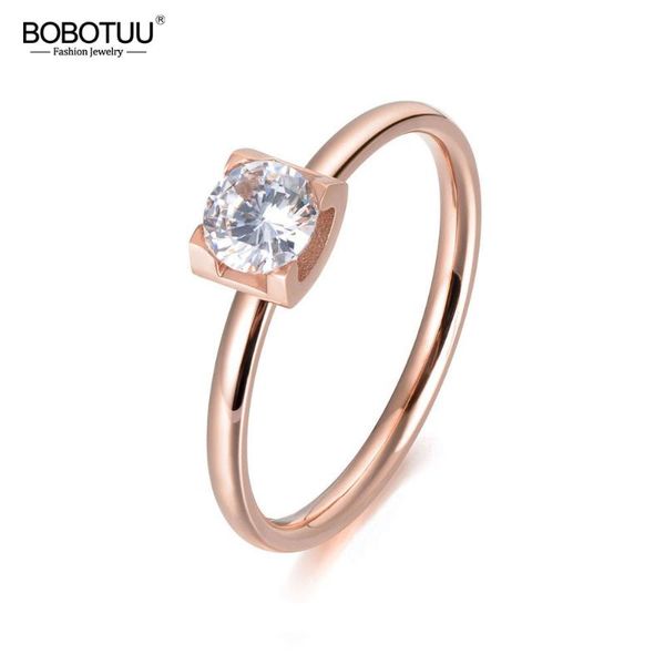 wedding rings bobotuu classic rose gold color cubic zirconia engagement ring jewelry stainless steel for women anneau br18021, Slivery;golden 
wedding rings bobotuu classic rose gold color cubic zirconia engagement ring jewelry stainless steel for women anneau br18021, Slivery;golden