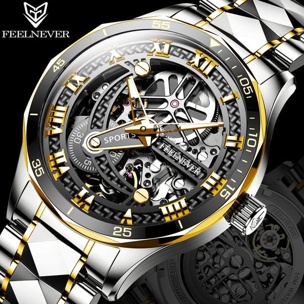 wristwatches relogio masculino 2021 feelnever men watch mechanical automatic watches tungsten steel waterproof clock, Slivery;brown
wristwatches relogio masculino 2021 feelnever men watch mechanical automatic watches tungsten steel waterproof clock, Slivery;brown