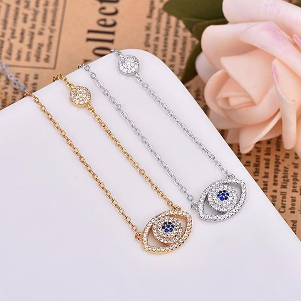 chains simple devil's blue eyes necklace women jewelry kpop adjust chain pendants trendy european collares zk30, Silver
chains simple devil's blue eyes necklace women jewelry kpop adjust chain pendants trendy european collares zk30, Silver