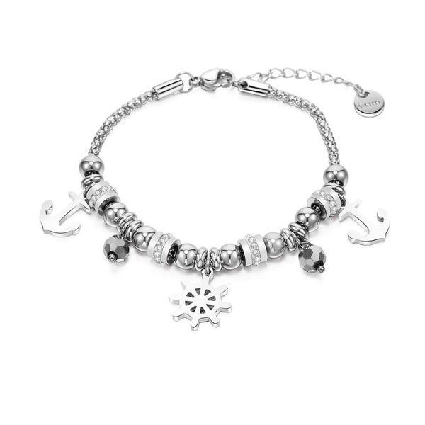 charm bracelets diy beads stainless steel for men women trendy popcorn chain fashion rudder crystal charms bracelet, Golden;silver
charm bracelets diy beads stainless steel for men women trendy popcorn chain fashion rudder crystal charms bracelet, Golden;silver