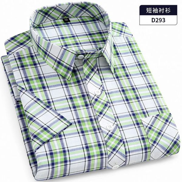 men shirt short sleeve summer turn-down collar cloth business casual regular fit plaid checked w/pocket da466 men's shirts, White;black
men shirt short sleeve summer turn-down collar cloth business casual regular fit plaid checked w/pocket da466 men's shirts, White;black