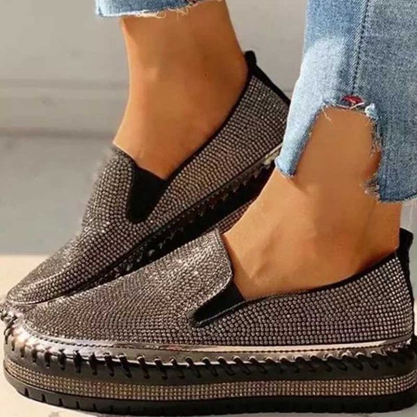sandals spring shoes women fashion crystal glitter chaussure femme casual female loafers slip on flat platform wsh4030, Black 
sandals spring shoes women fashion crystal glitter chaussure femme casual female loafers slip on flat platform wsh4030, Black