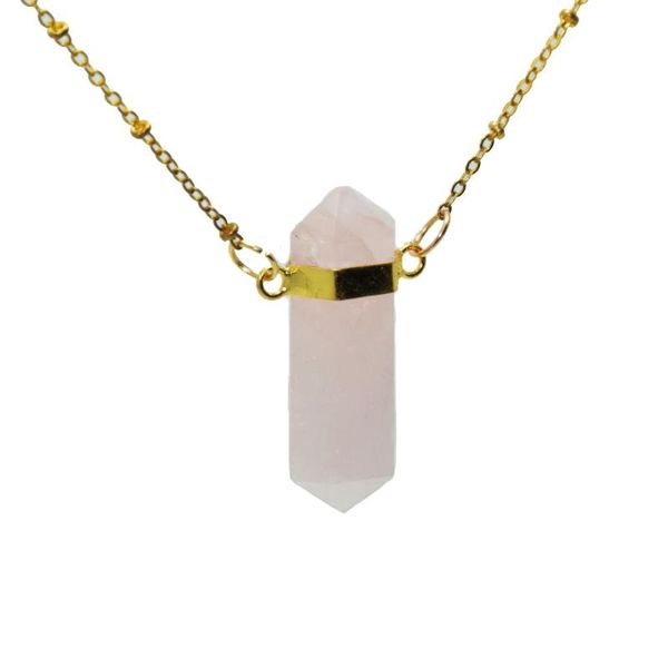 pendant necklaces 1pc faceted column natural stone jewelry connector chain necklace pink rose crystal quartz girl for women, Silver
pendant necklaces 1pc faceted column natural stone jewelry connector chain necklace pink rose crystal quartz girl for women, Silver