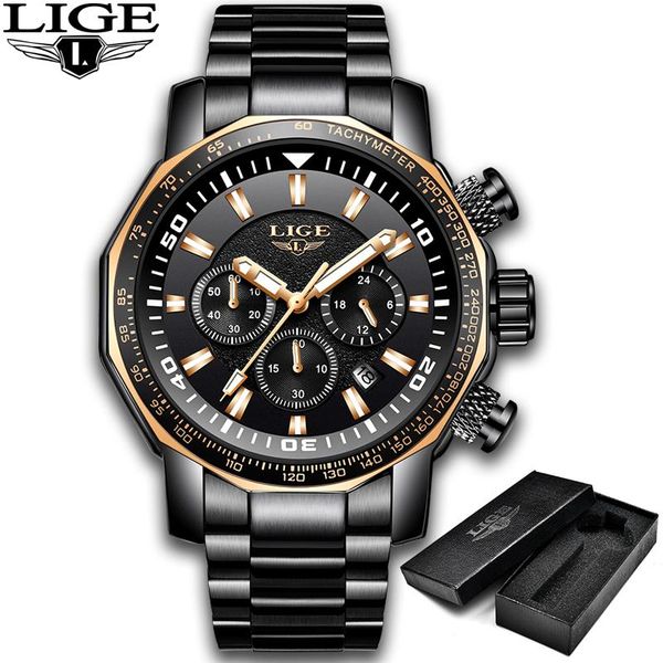 wristwatches lige men watch large dial stainless steel military waterproof sports quartz clock relogio masculino, Slivery;brown
wristwatches lige men watch large dial stainless steel military waterproof sports quartz clock relogio masculino, Slivery;brown