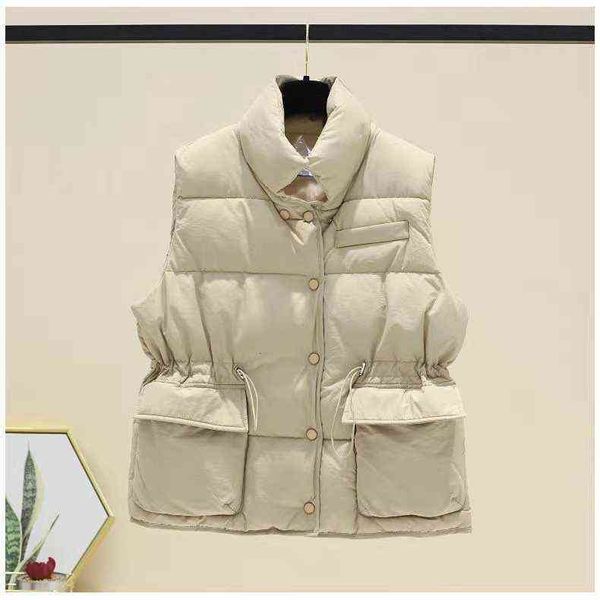 2021 down vest women's short lightweight real et versatile in winter korean spring and autumn trend, Black;white