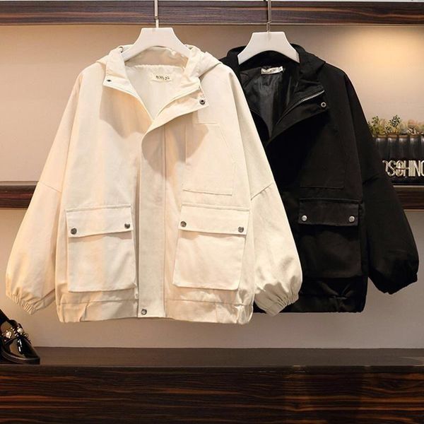 women's jackets 2021 autumn women jacket hooded pocket zipper loose casual windbreaker female coats outerwear plus size, Black;brown
women's jackets 2021 autumn women jacket hooded pocket zipper loose casual windbreaker female coats outerwear plus size, Black;brown
