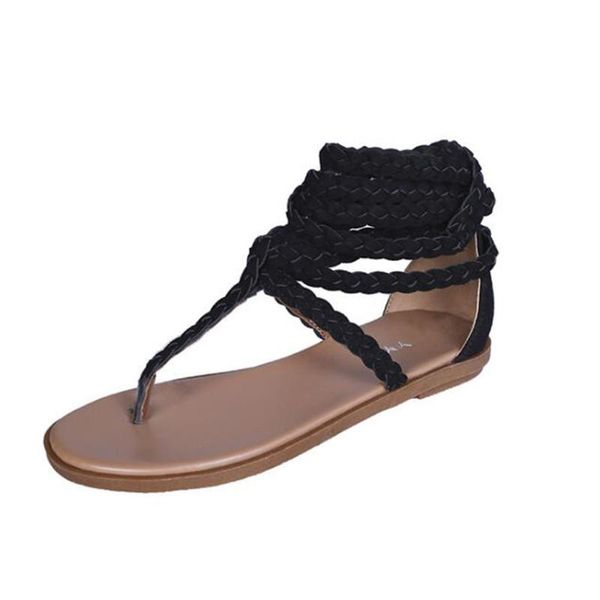 fashion rome shies women sandals thong bandage bohemian beach shoes summer flat plus size sh354, Black
fashion rome shies women sandals thong bandage bohemian beach shoes summer flat plus size sh354, Black