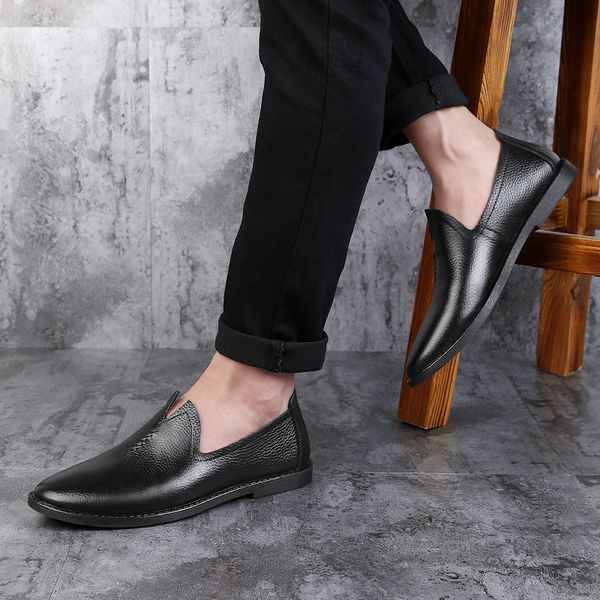 dress shoes men's comfortable genuine leather loafers casual slip on flat spring autumn moccasins breathable flats md32, Black
dress shoes men's comfortable genuine leather loafers casual slip on flat spring autumn moccasins breathable flats md32, Black