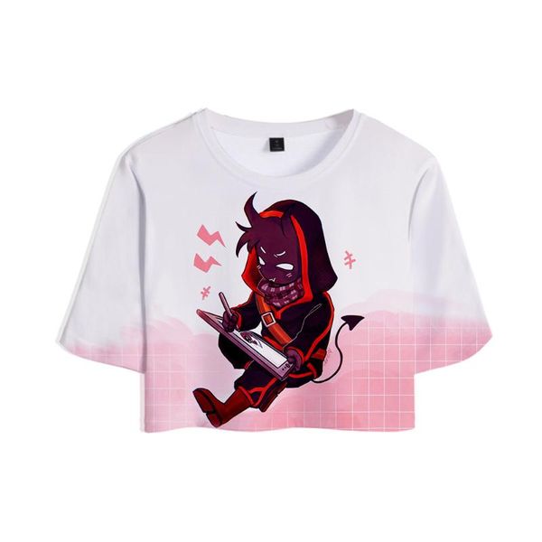 women's t-shirt badboyhalo game blogger 3d streetwear summer short sleeve navel women, White
women's t-shirt badboyhalo game blogger 3d streetwear summer short sleeve navel women, White