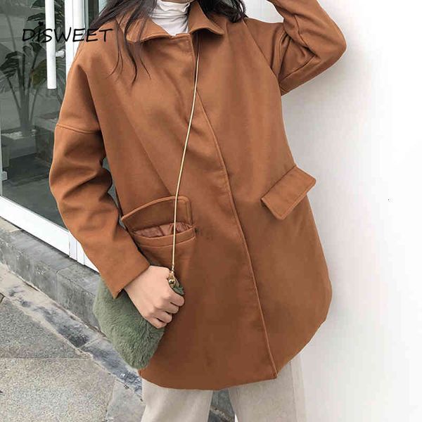pant solid lapel woolen coat woman simple long-sleeved single-breasted loose jacket women casual warm slim women's top, Black;white
pant solid lapel woolen coat woman simple long-sleeved single-breasted loose jacket women casual warm slim women's top, Black;white