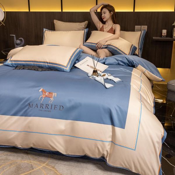 bedding sets light luxury wind-washed silk four-piece ice bed sheet quilt cover silky nude sleeping atmosphere summer
bedding sets light luxury wind-washed silk four-piece ice bed sheet quilt cover silky nude sleeping atmosphere summer