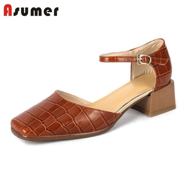 dress shoes asumer 2021 arrive women pumps genuine leather summer square toe buckle simple comfortable casual ladies, Black
dress shoes asumer 2021 arrive women pumps genuine leather summer square toe buckle simple comfortable casual ladies, Black
