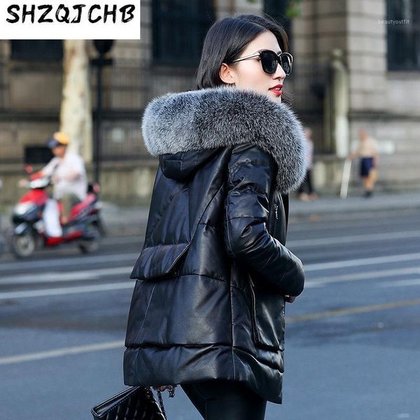 genuine leather jacket women witner sheepskin coat female winter duck down jackets fur hooded zm-069 women's & faux, Black
genuine leather jacket women witner sheepskin coat female winter duck down jackets fur hooded zm-069 women's & faux, Black
