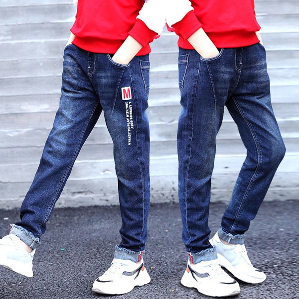kids jeans 2021 casual spring solid cotton mid elastic waist pants for boy jeans children clothing children trousers 4-15 years, Blue
kids jeans 2021 casual spring solid cotton mid elastic waist pants for boy jeans children clothing children trousers 4-15 years, Blue