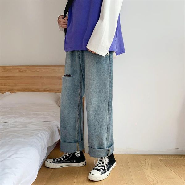 Straight Jeans Mens Fashion Washed Casual Retro Ripped Jeans Pants Men Streetwear Wild Loose Hip Hop Ripped Denim Trousers Mens, Light blue
Straight Jeans Mens Fashion Washed Casual Retro Ripped Jeans Pants Men Streetwear Wild Loose Hip Hop Ripped Denim Trousers Mens, Light blue