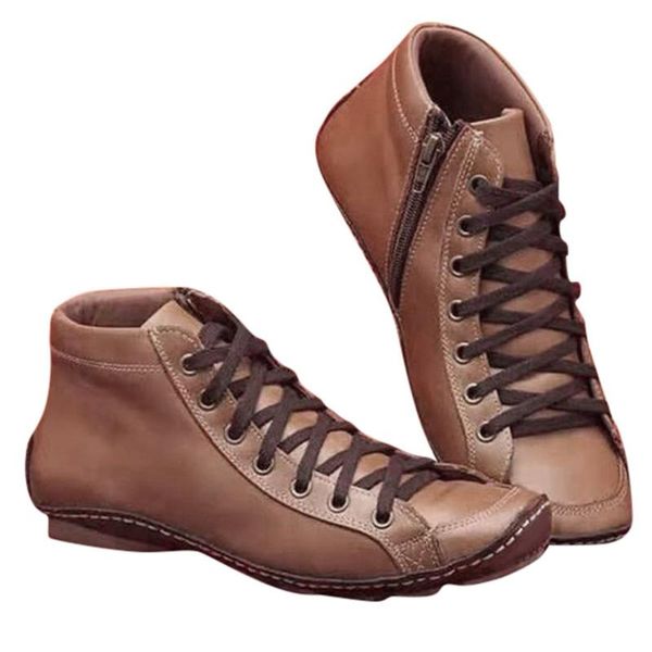 boots 2021 women's shoes casual flat leather retro lace-up side zipper round toe snow femmes chaussures, Black
boots 2021 women's shoes casual flat leather retro lace-up side zipper round toe snow femmes chaussures, Black