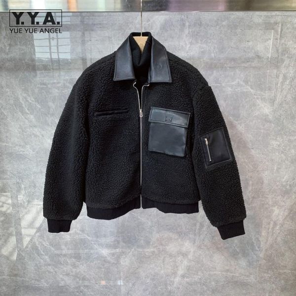 men's down & parkas winter outerwear thick padded jacket male patchwork turn-down collar faux lamb plush mens warm motorcycle short coa, Black
men's down & parkas winter outerwear thick padded jacket male patchwork turn-down collar faux lamb plush mens warm motorcycle short coa, Black