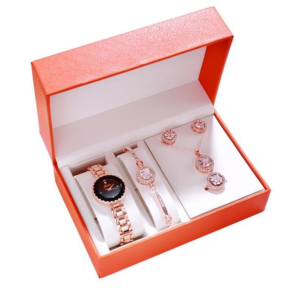 wristwatches 5pcs / set women's watch jewelry gift bracelet + necklace earrings ring, Slivery;brown
wristwatches 5pcs / set women's watch jewelry gift bracelet + necklace earrings ring, Slivery;brown