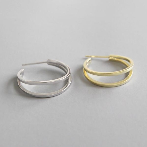 stud 925 sterling silver 2 round circles layers hoop post earrings a1056, Golden;silver
stud 925 sterling silver 2 round circles layers hoop post earrings a1056, Golden;silver