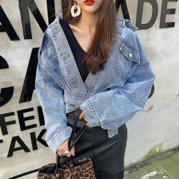 women's jackets spring and autumn korean denim washed blue retro long sleeve high waist with belt jeans coats women fashion streetwear, Black;brown
women's jackets spring and autumn korean denim washed blue retro long sleeve high waist with belt jeans coats women fashion streetwear, Black;brown