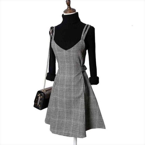 vintage preppy style plaid women dress autumn winter sleeveless mini sundress female plus size spaghetti strap vestidos, Black;gray
vintage preppy style plaid women dress autumn winter sleeveless mini sundress female plus size spaghetti strap vestidos, Black;gray