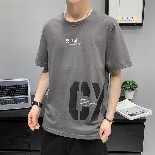 men's t shirts 2021 summer short sleeve round neck base korean loose print fashion, White;black
men's t shirts 2021 summer short sleeve round neck base korean loose print fashion, White;black