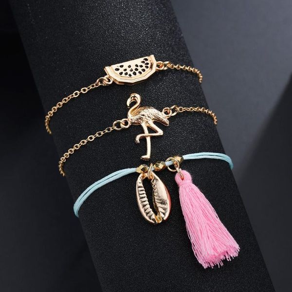 set of simple shell watermelon flamingo 3 piece suit women's open bracelet jewelry directly link, chain, Black
set of simple shell watermelon flamingo 3 piece suit women's open bracelet jewelry directly link, chain, Black