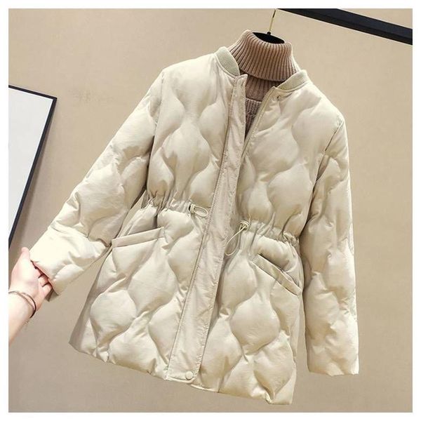 version waist closing stand collar white duck down loose jacket women's solid color bread, Black
version waist closing stand collar white duck down loose jacket women's solid color bread, Black