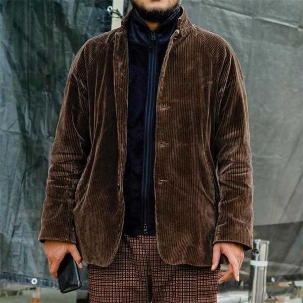 vintage turn-down collar ribbed jackets for men casual long sleeve solid color outerwear autumn winter fashion mens coats 211126, Black;brown
vintage turn-down collar ribbed jackets for men casual long sleeve solid color outerwear autumn winter fashion mens coats 211126, Black;brown