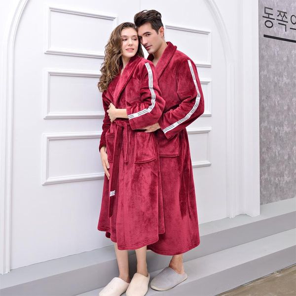 women's sleepwear simple wine red flannel robe long women men fashion ankle-length bathrobe with pocket couple autumn winter grey casua, Black;red
women's sleepwear simple wine red flannel robe long women men fashion ankle-length bathrobe with pocket couple autumn winter grey casua, Black;red