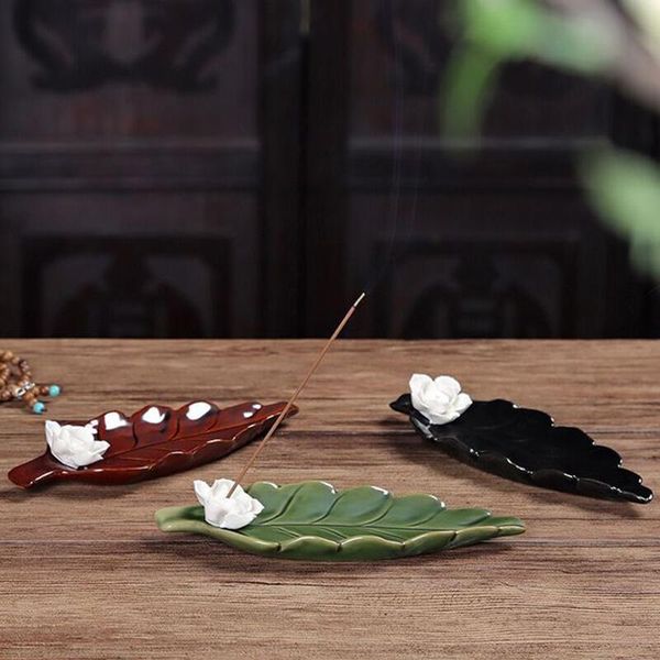 fragrance lamps handmade ceramic leaf shape lotus incense stick holder indoor burner base home decor
fragrance lamps handmade ceramic leaf shape lotus incense stick holder indoor burner base home decor