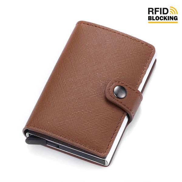 men credit card holder carbon leather wallet aluminum automatic mini wallet with back pocket id card rfid blocking purse, Brown;gray
men credit card holder carbon leather wallet aluminum automatic mini wallet with back pocket id card rfid blocking purse, Brown;gray