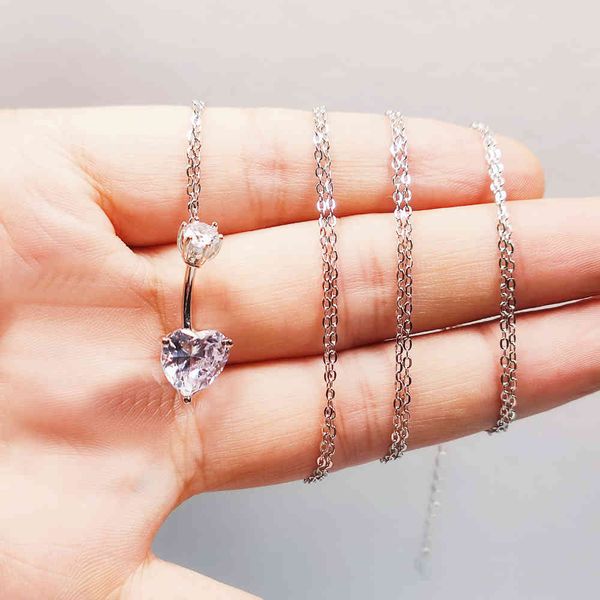 925 sterling silver belly button ring charming heart shape cubic zircon navel chian piercing jewelry dangle waist body chain
925 sterling silver belly button ring charming heart shape cubic zircon navel chian piercing jewelry dangle waist body chain