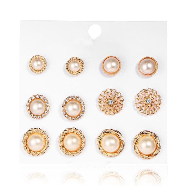 stud 6 pairs/set imitation pearl rhinestone combination flower earrings for women heart moon big circle jewelry, Golden;silver
stud 6 pairs/set imitation pearl rhinestone combination flower earrings for women heart moon big circle jewelry, Golden;silver